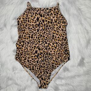 Maternity One Piece Swim Suit Leopard Print